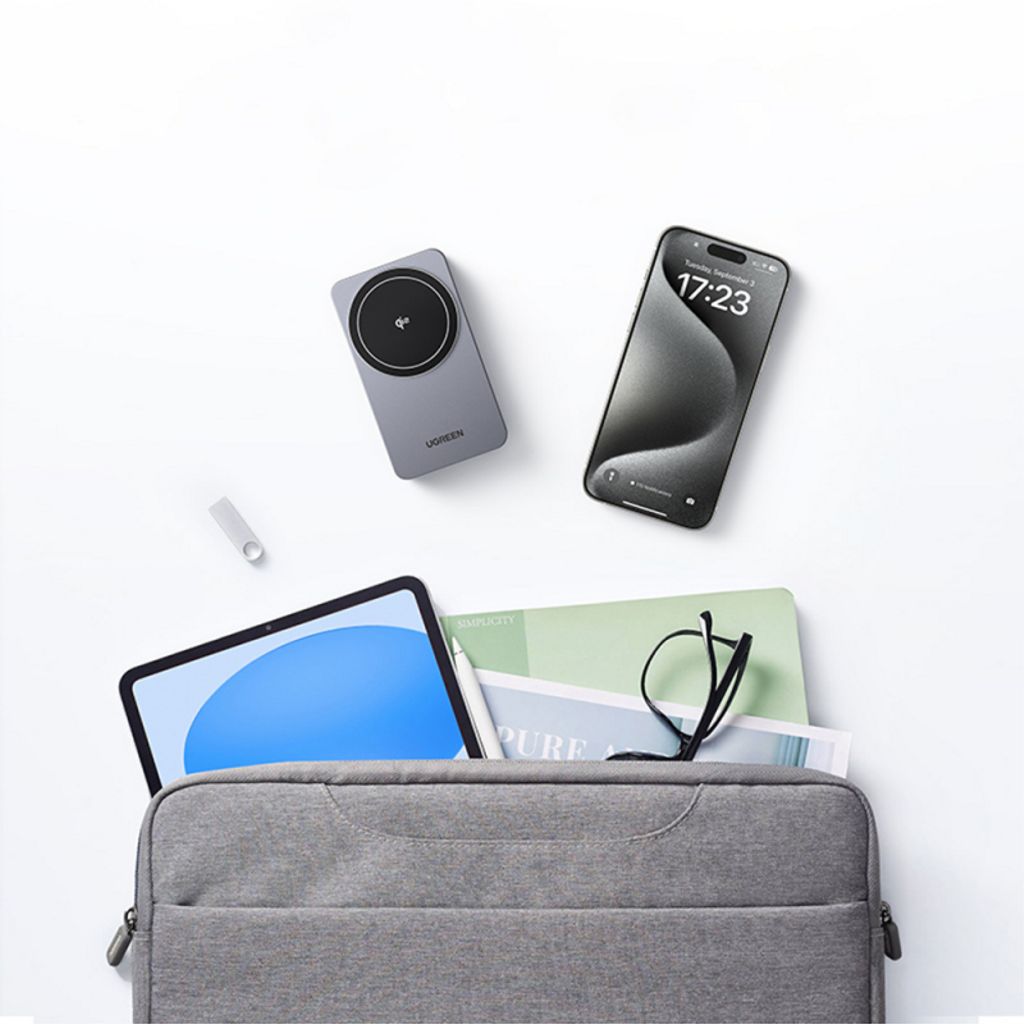 UGREEN W706 2-i-1 trådløs lader 20W – hvit