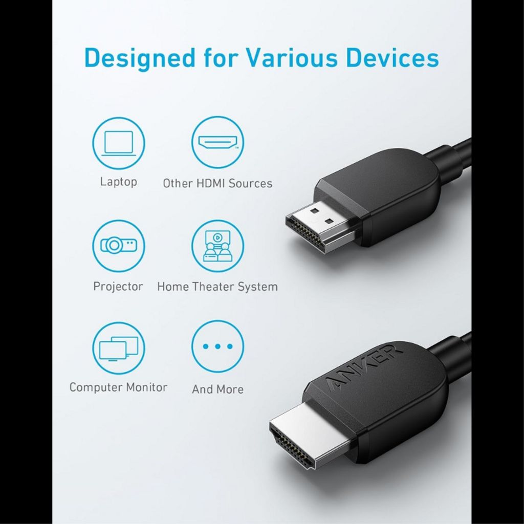 Anker HDMI kabel 8K – Sort, 1,8m