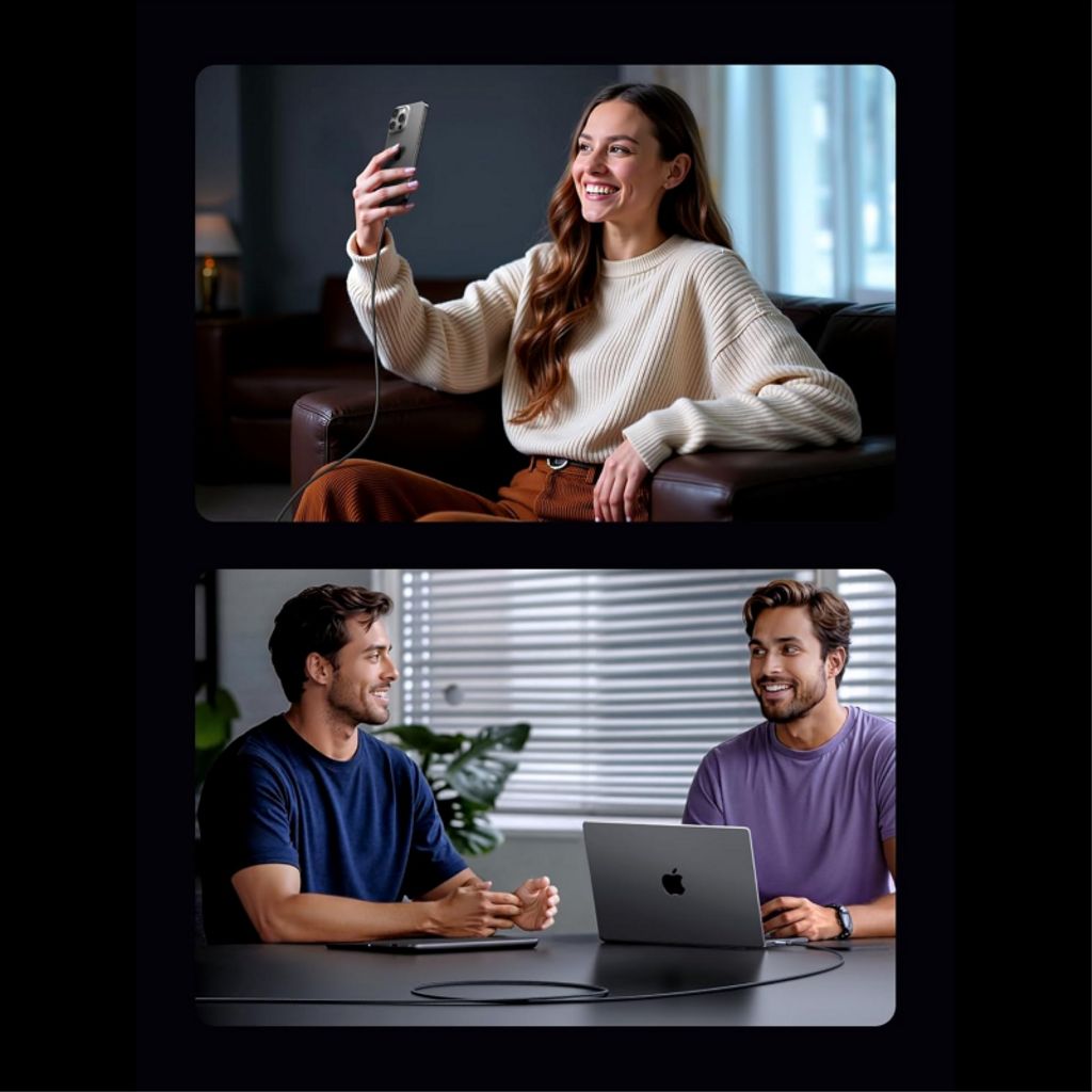 UGREEN L524 USB-C till USB-C-kabel 60W, 2m – Grå