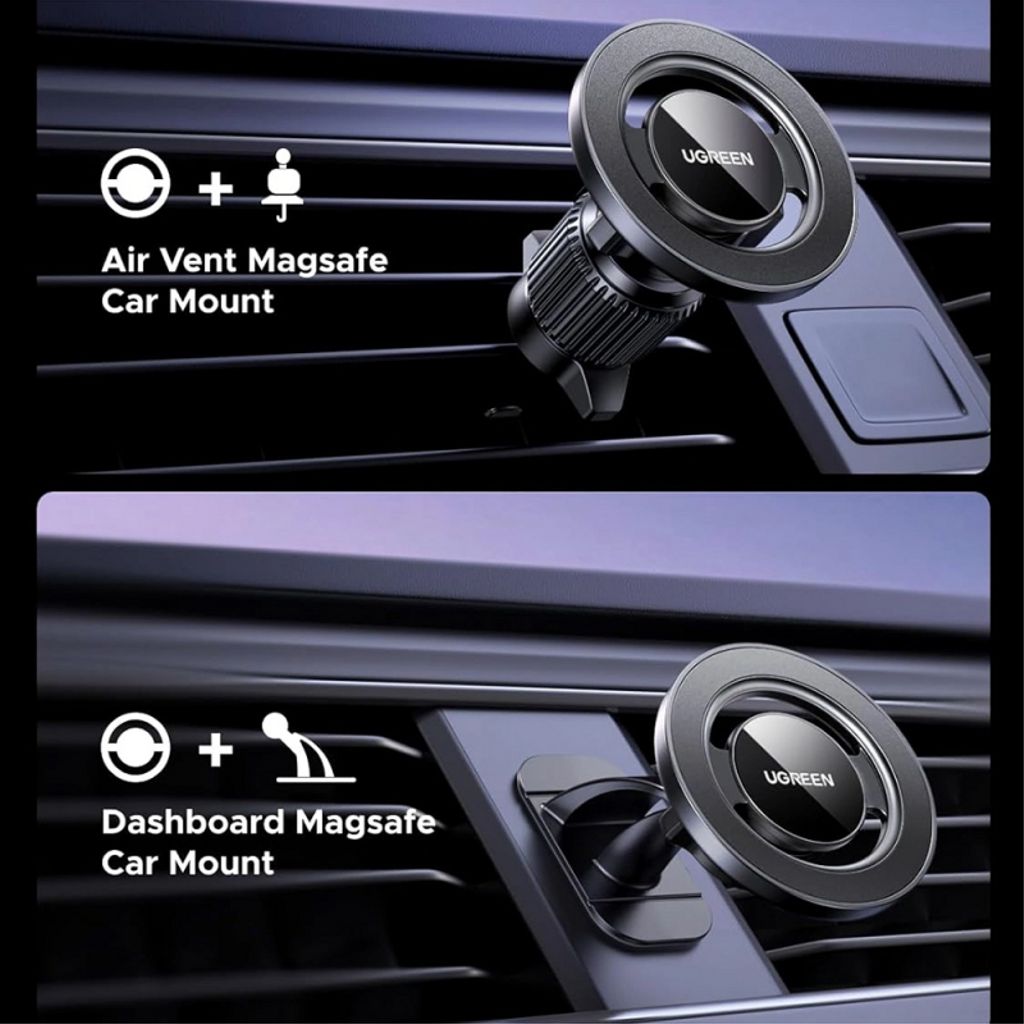 UGREEN LP986 magnetisk telefonholder til bil, universal - sort