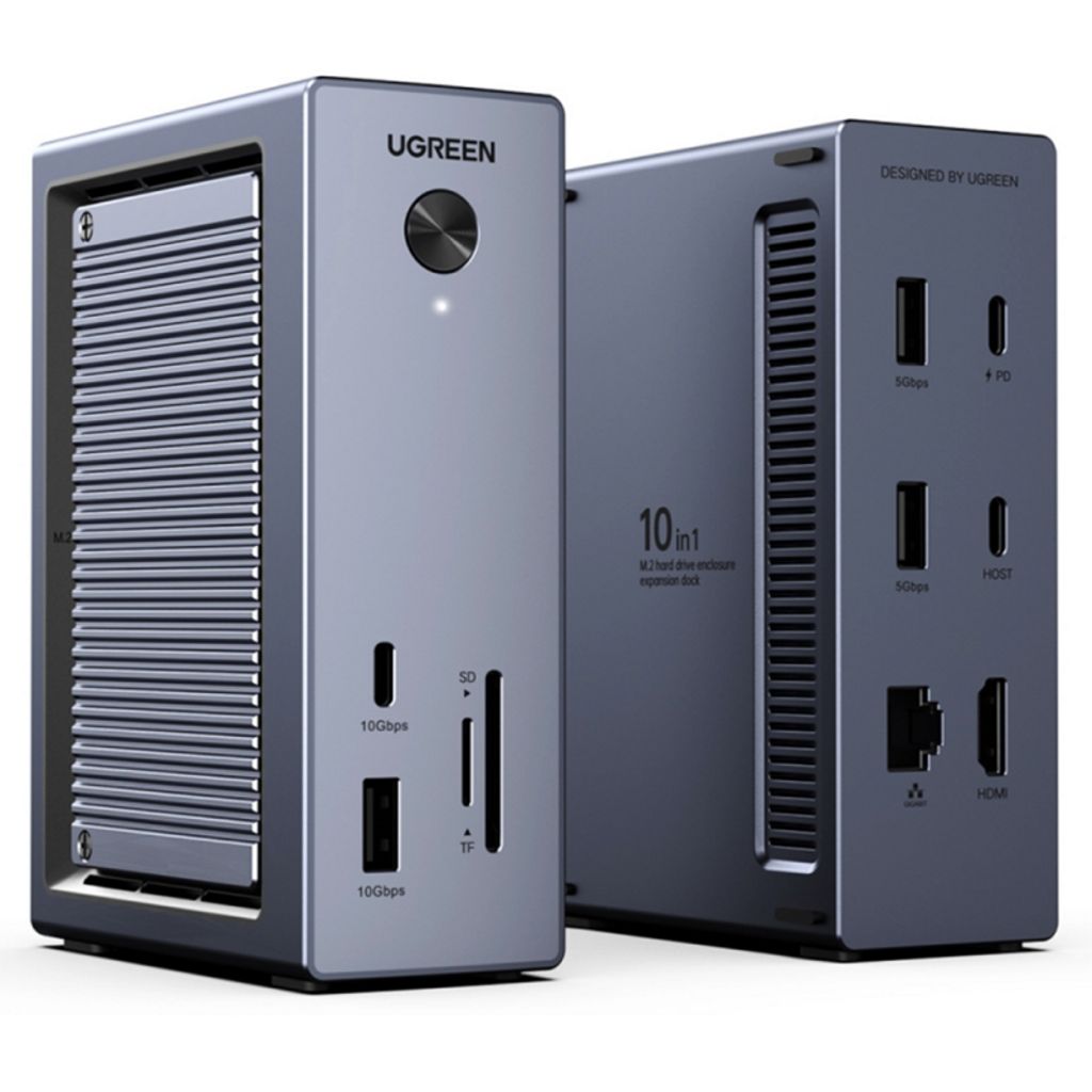 Ugreen CM923 10-i-1 Hub med HDMI/USB-C/USB-A/SD/TF/RJ45/Intern SSD-plads