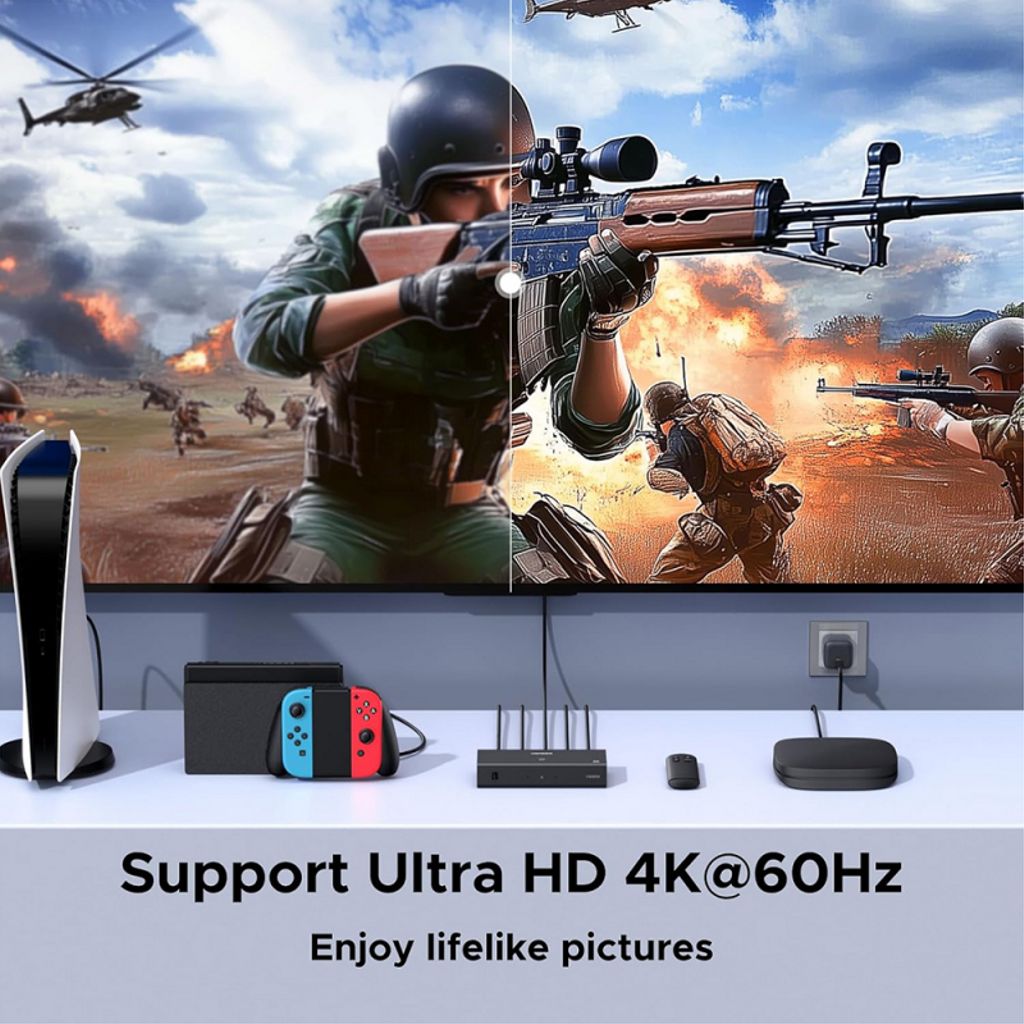 UGREEN AW504 3x HDMI-switch - Sort