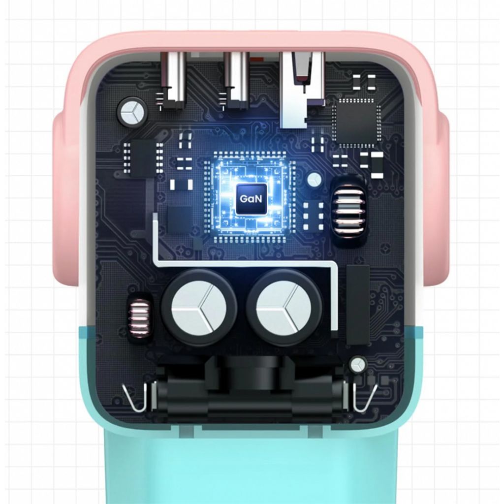 UGREEN CD361 Uno väggladdare USB-C/USB-A 65W – Blå/Rosa