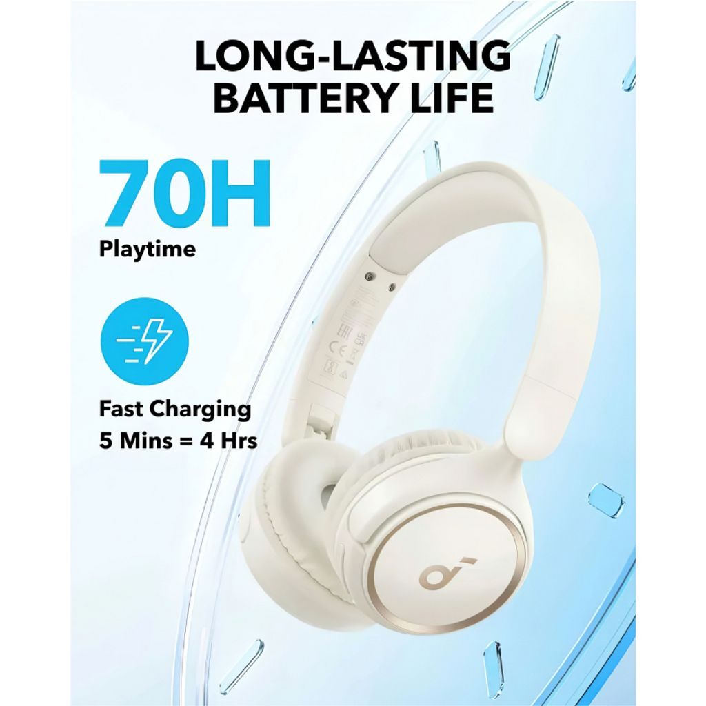 Anker Soundcore H30i trådløse hovedtelefoner – hvide