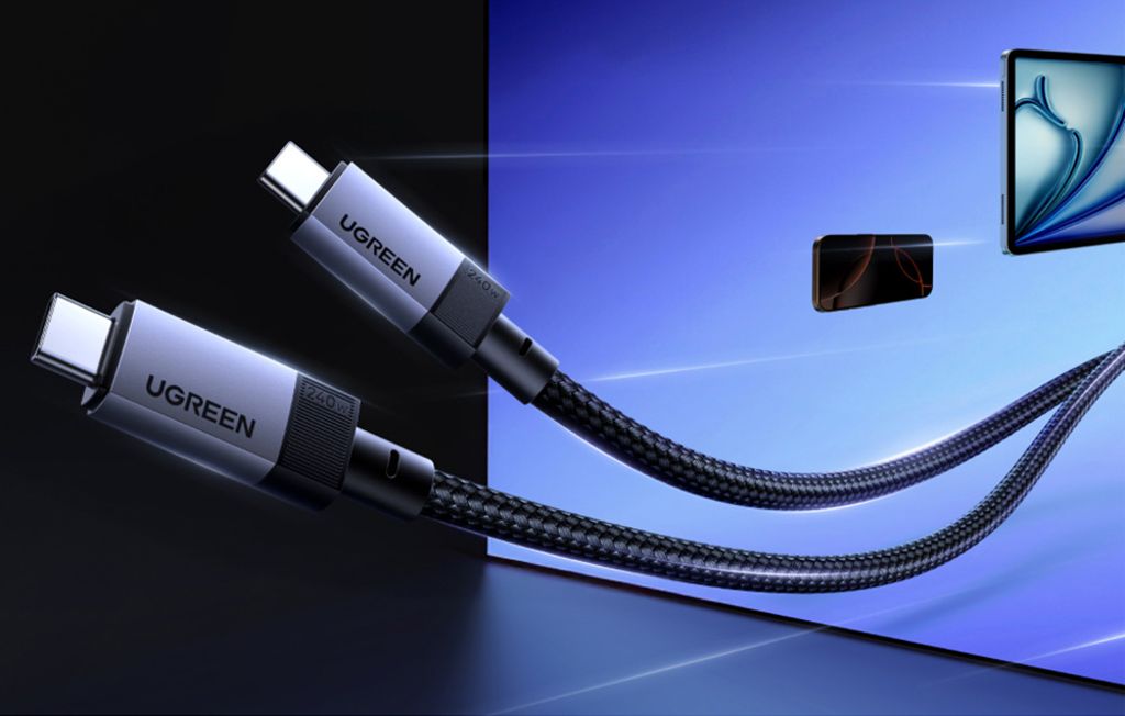 UGREEN USB-C til USB-C-kabel 240W / 40 Gbps / 1 m - Grå