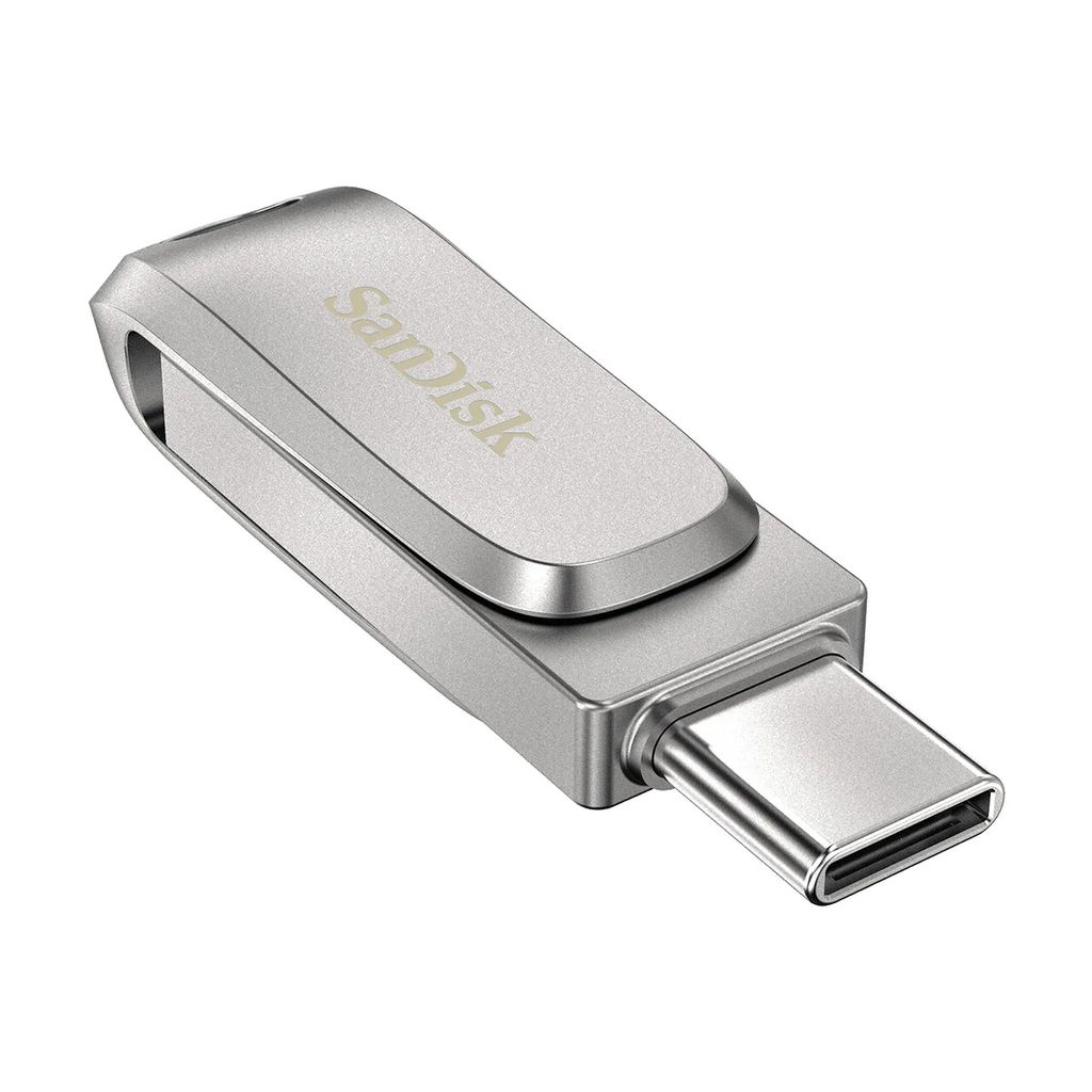 SanDisk Ultra Dual Drive Luxe 1TB USB-C 3.2 USB-flashdrev - sølv