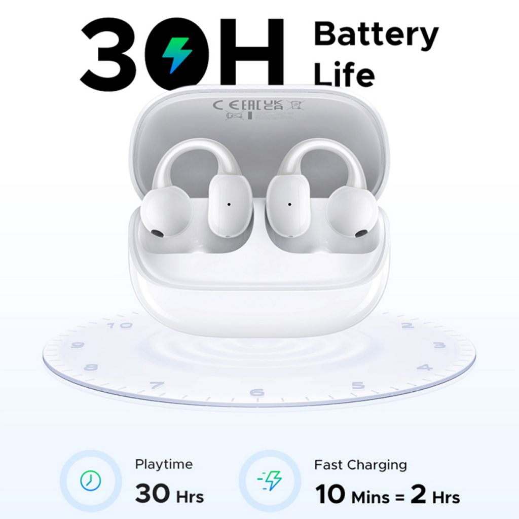 Ugreen S6 ClipBuds Magic WS208 trådlösa hörlurar open-ear – vit
