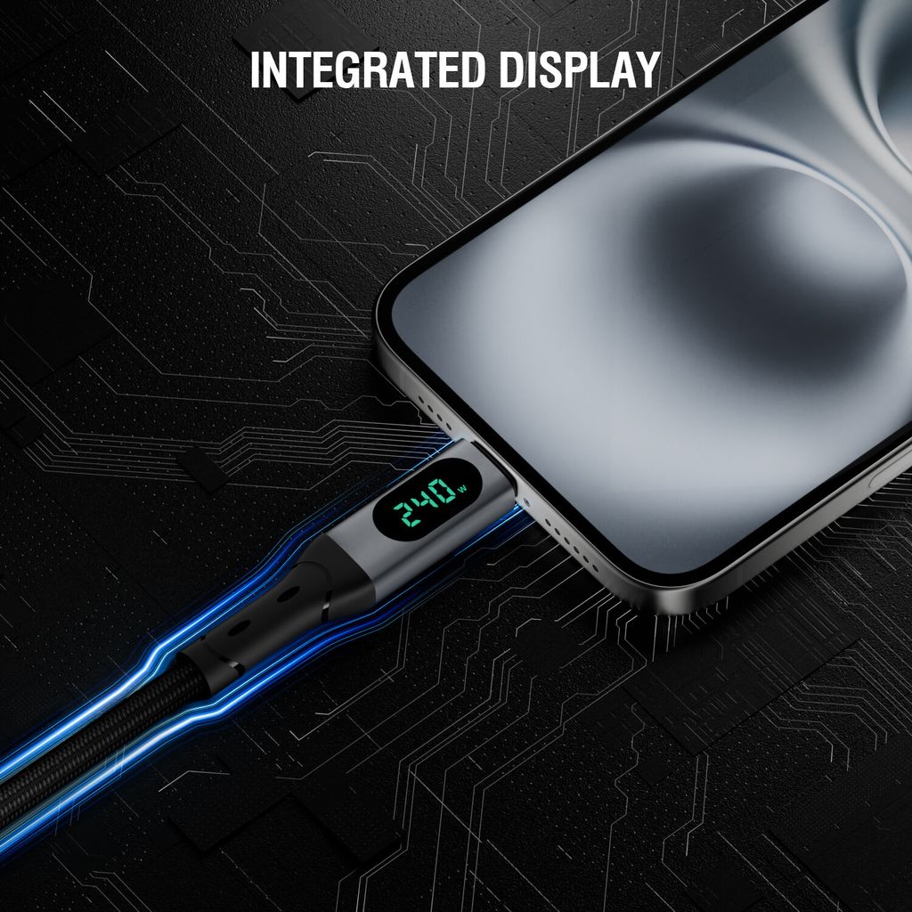 4Smarts DigitCord Enterprise 240W USB-C-kabel 1,5m – svart