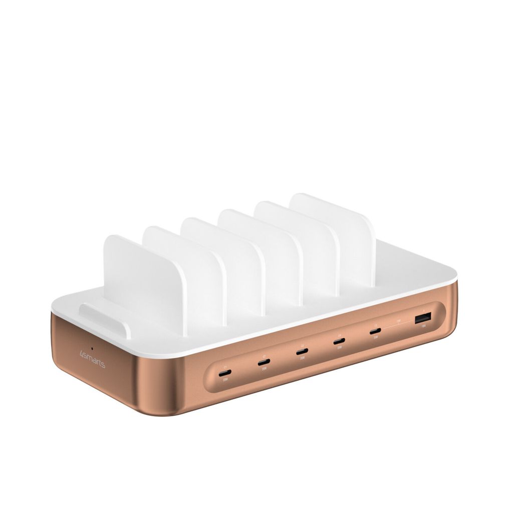 4Smarts Team Laddstation 100W 5x USB-C/1x USB-A inkl. 6 kablar – koppar