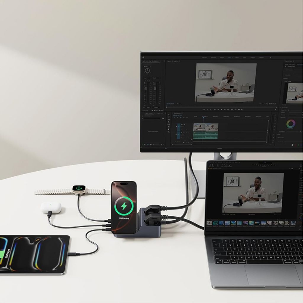 Baseus Nomos ND11 6in1 Pöytälaturi QI - Musta