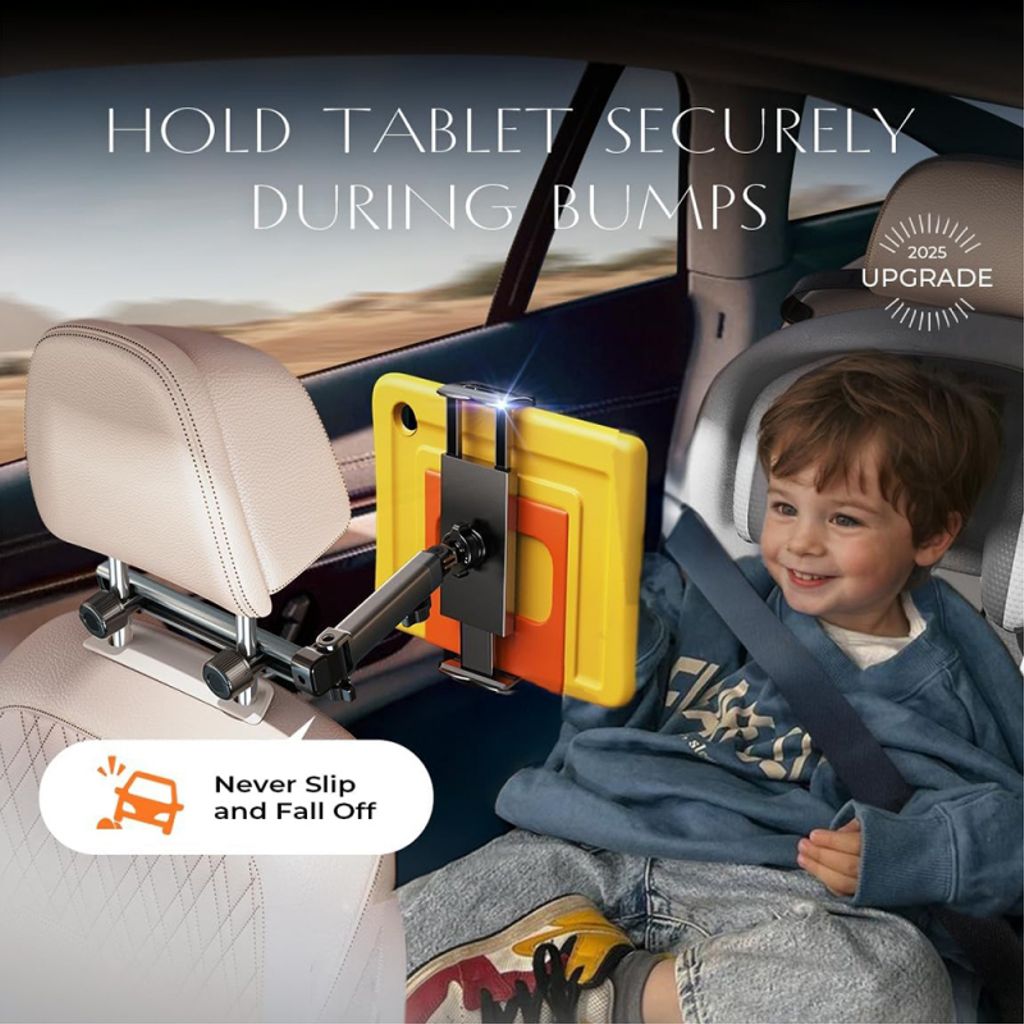 Lisen Bilholder til Tablet op til 12,9" - Sort