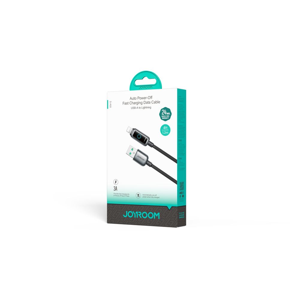 Joyroom USB-A to Lightning Fast Charging Data Cable 3A, 1.2m - Black