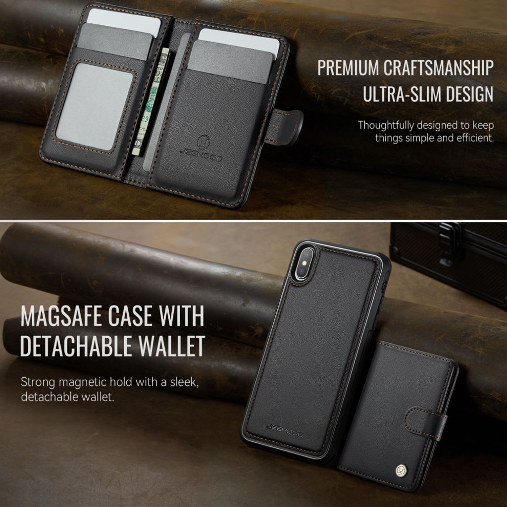 JEEHOOD iPhone XS Max Pungcover Kortholder RFID MagSafe – Sort