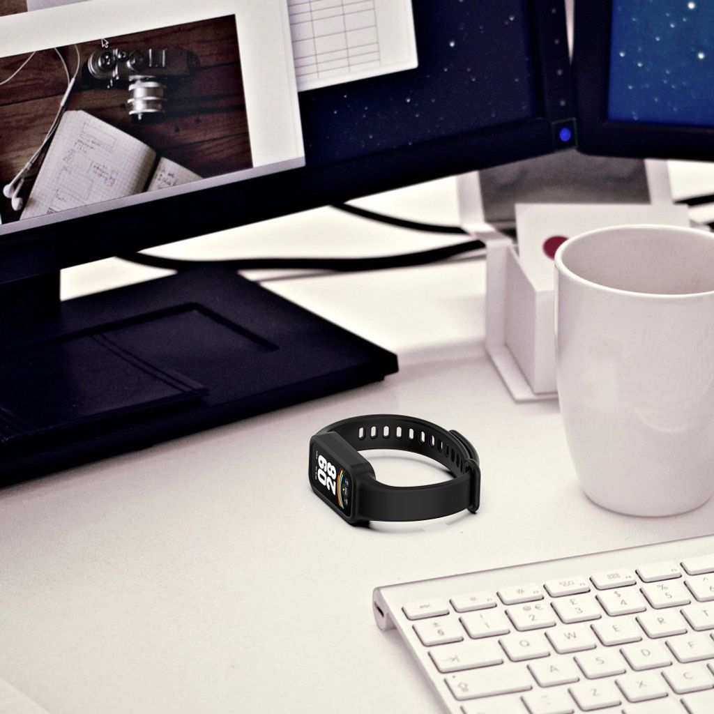 Xiaomi Smart Band 9 Active/Redmi Band 3 Silikon klokkerem med deksel - Svart