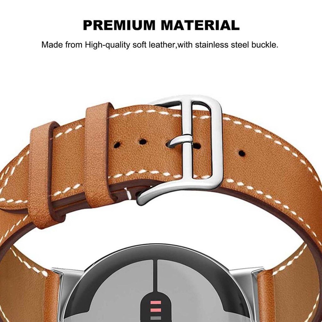 Google Pixel Watch 3 45 mm Kellonranneke nahkaa - Vaaleanpunainen