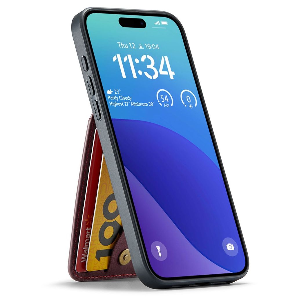 FIERRE SHANN iPhone 16 Pro Deksel med Kortspor - Rød