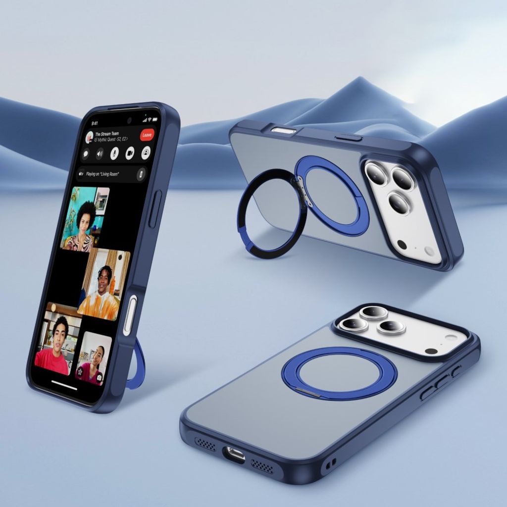 iPhone 18 Pro/17 Pro MagSafe Deksel med ringstøtte - Blå