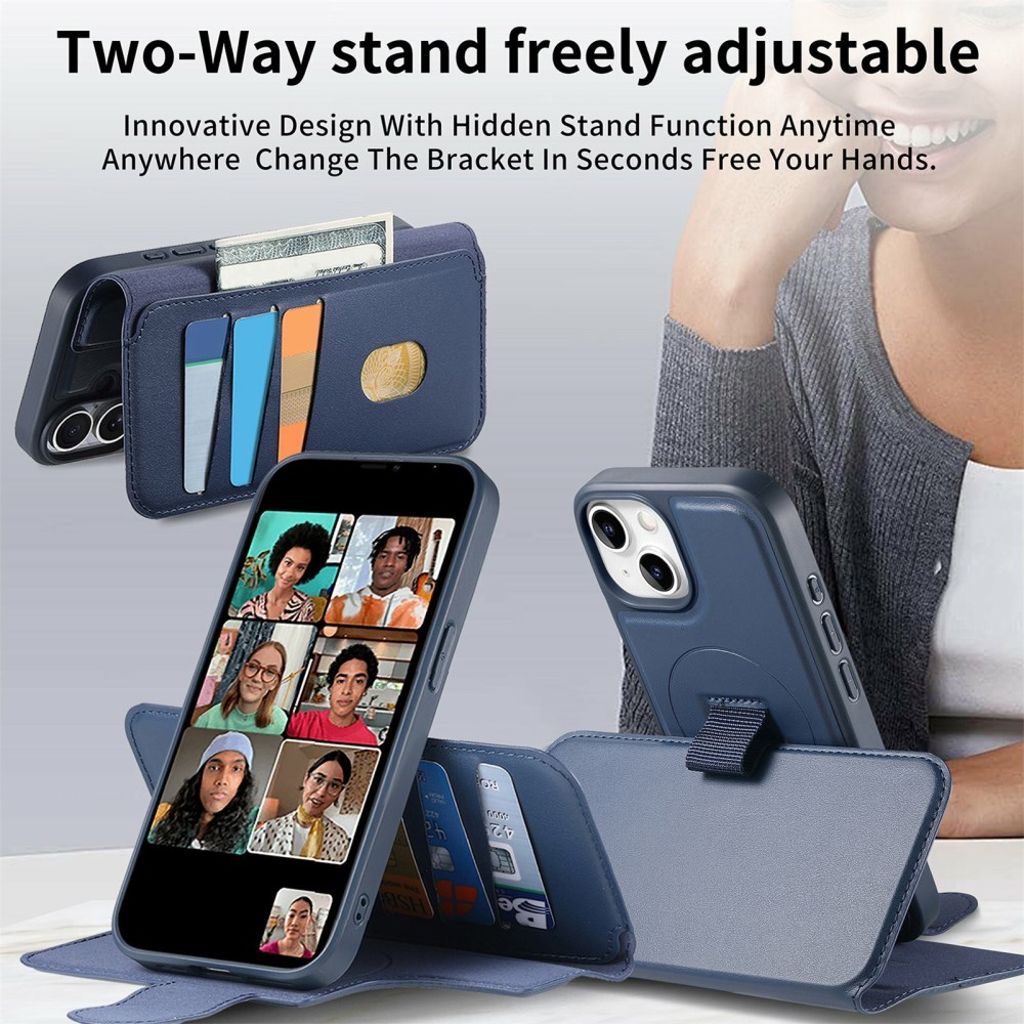 CASENEO iPhone 15 MagSafe Wallet Cover – Blue