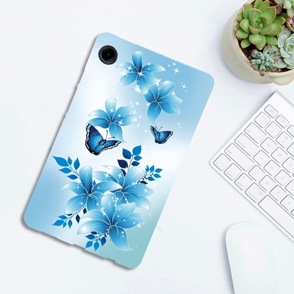 Samsung Galaxy Tab A11/A9 Deksel med trykk – Blå sommerfugl