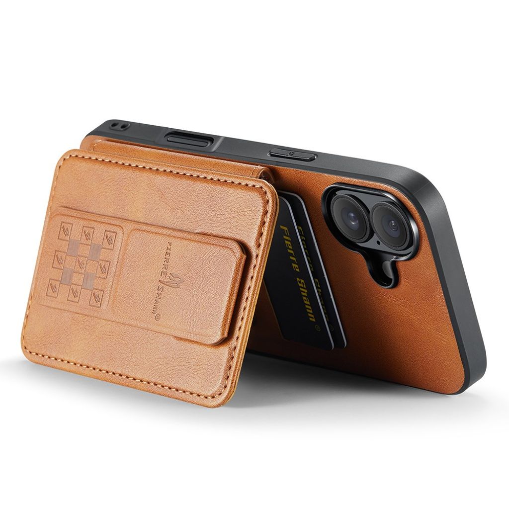 FIERRE SHANN iPhone 16 Skal med Kortfack - Brun