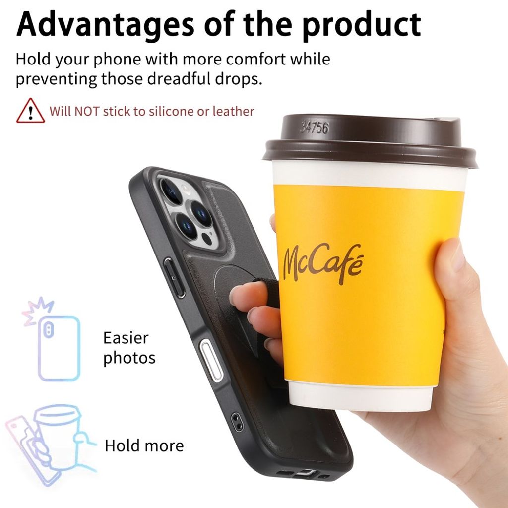 CASENEO iPhone 16 Pro Max Wallet Cover Magnetic – Black