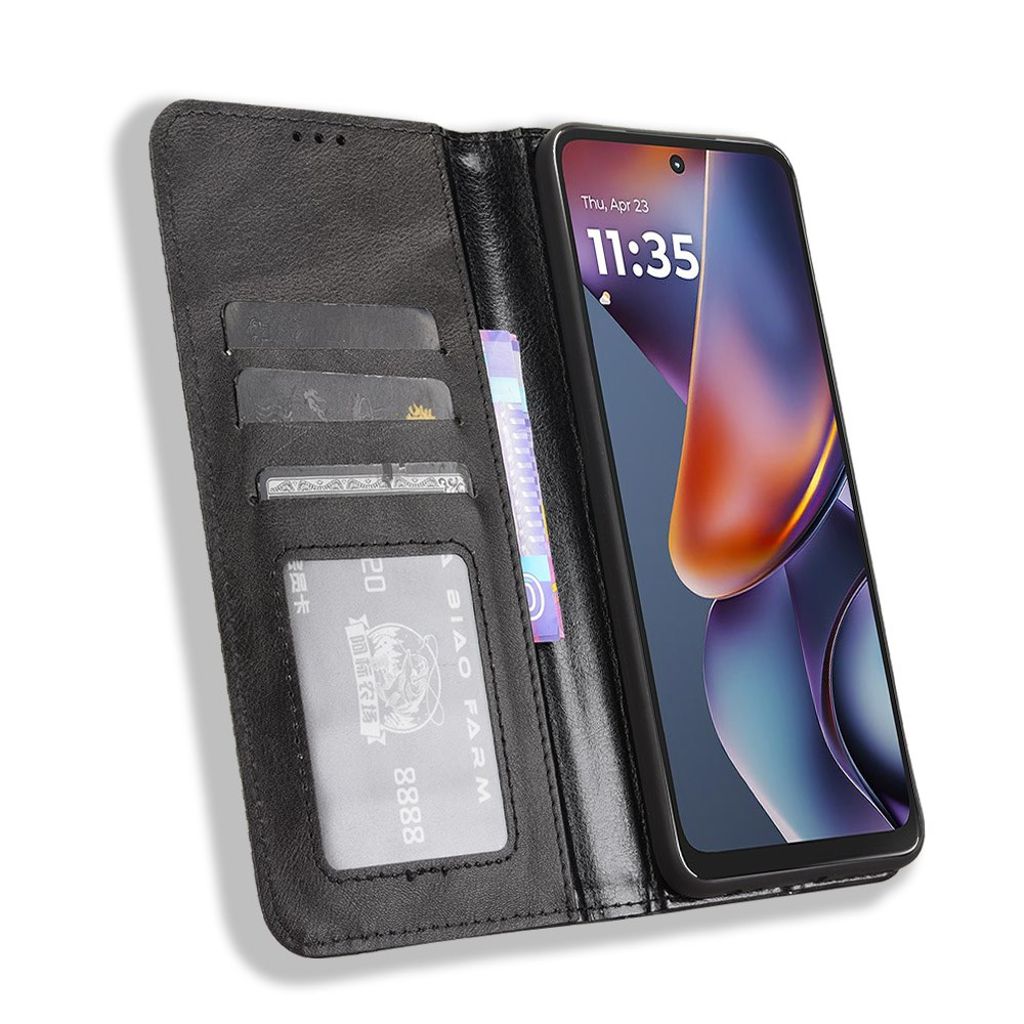 Motorola Moto G (2025) 5G plånboksfodral PU-läder med stativ – Svart