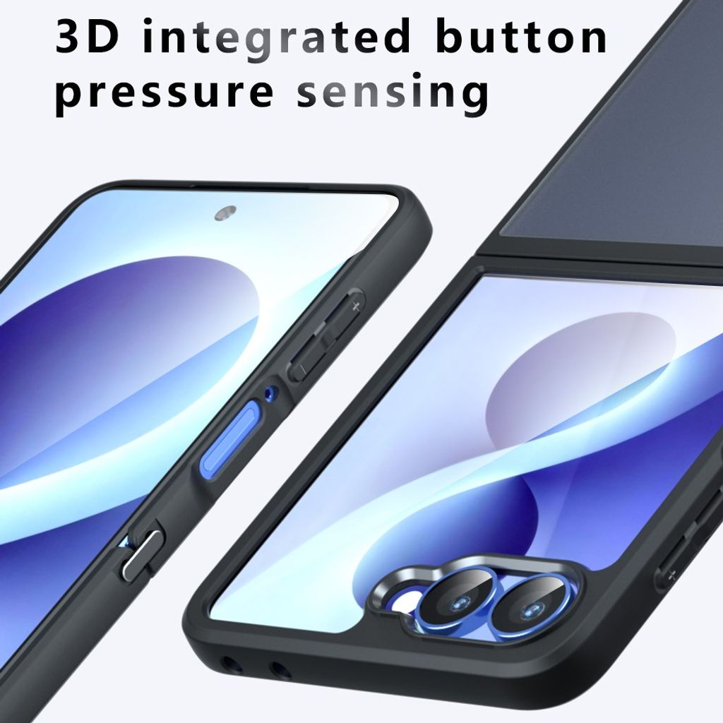 Samsung Galaxy Z Flip8 Mat Cover - Gennemsigtig sort