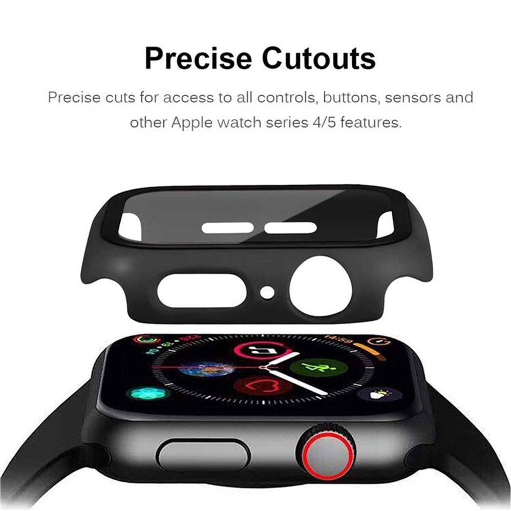 Apple Watch Series 11/10 46 mm deksel med skjermbeskytter herdet glass – grå