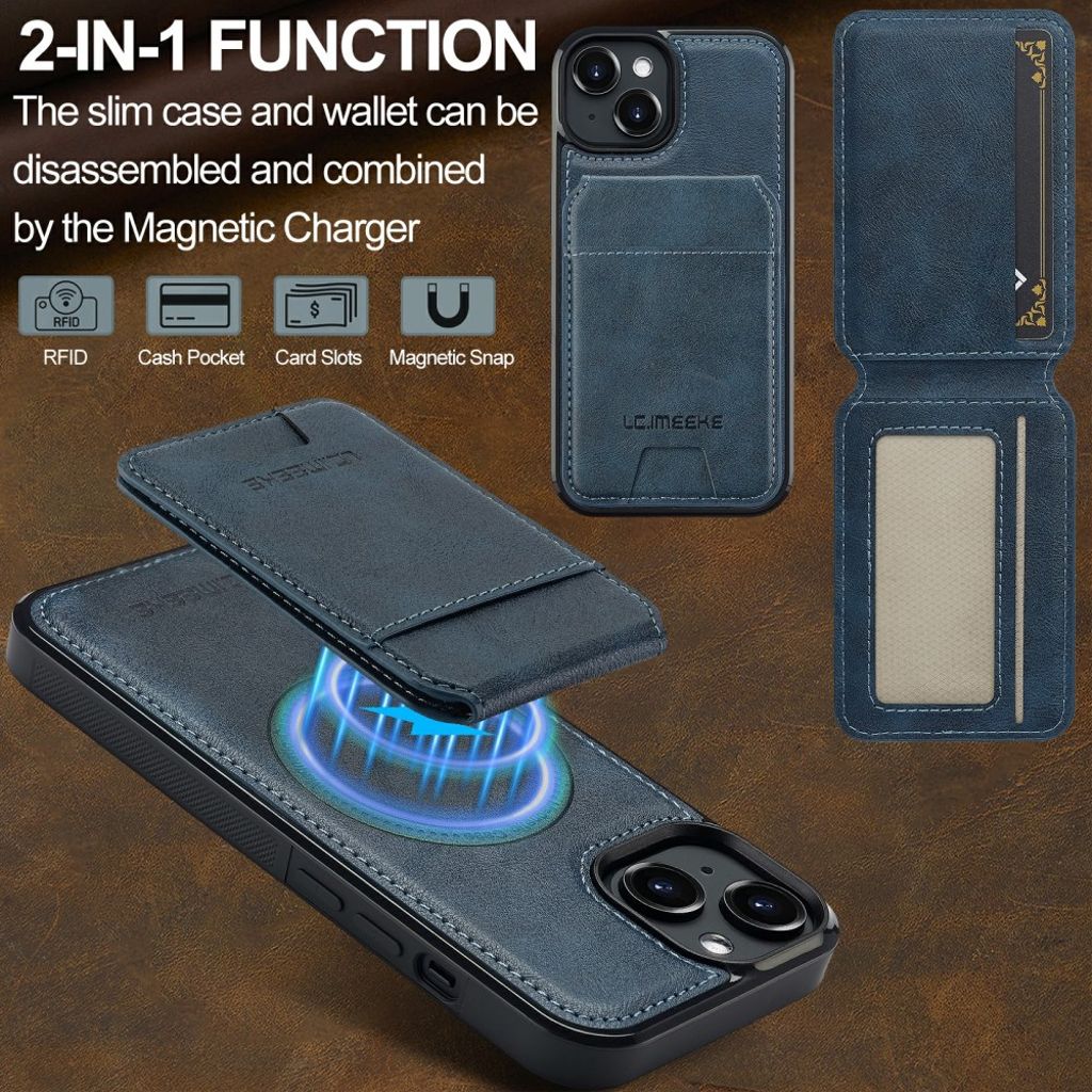 LC.IMEEKE iPhone 15 Plus Cover med MagSafe - Blå