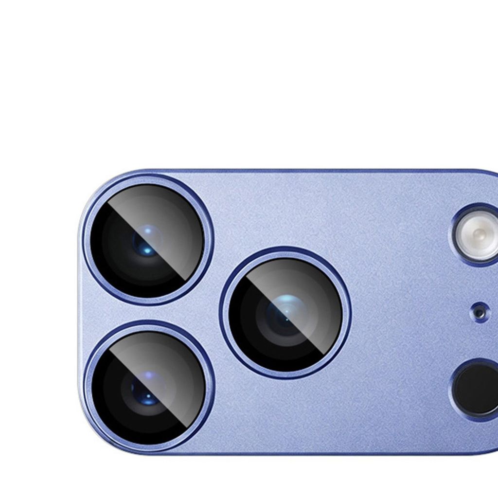 IMAK iPhone 18 Pro Max Linssinsuoja Karkaistusta Lasista ja Metallista - Sininen