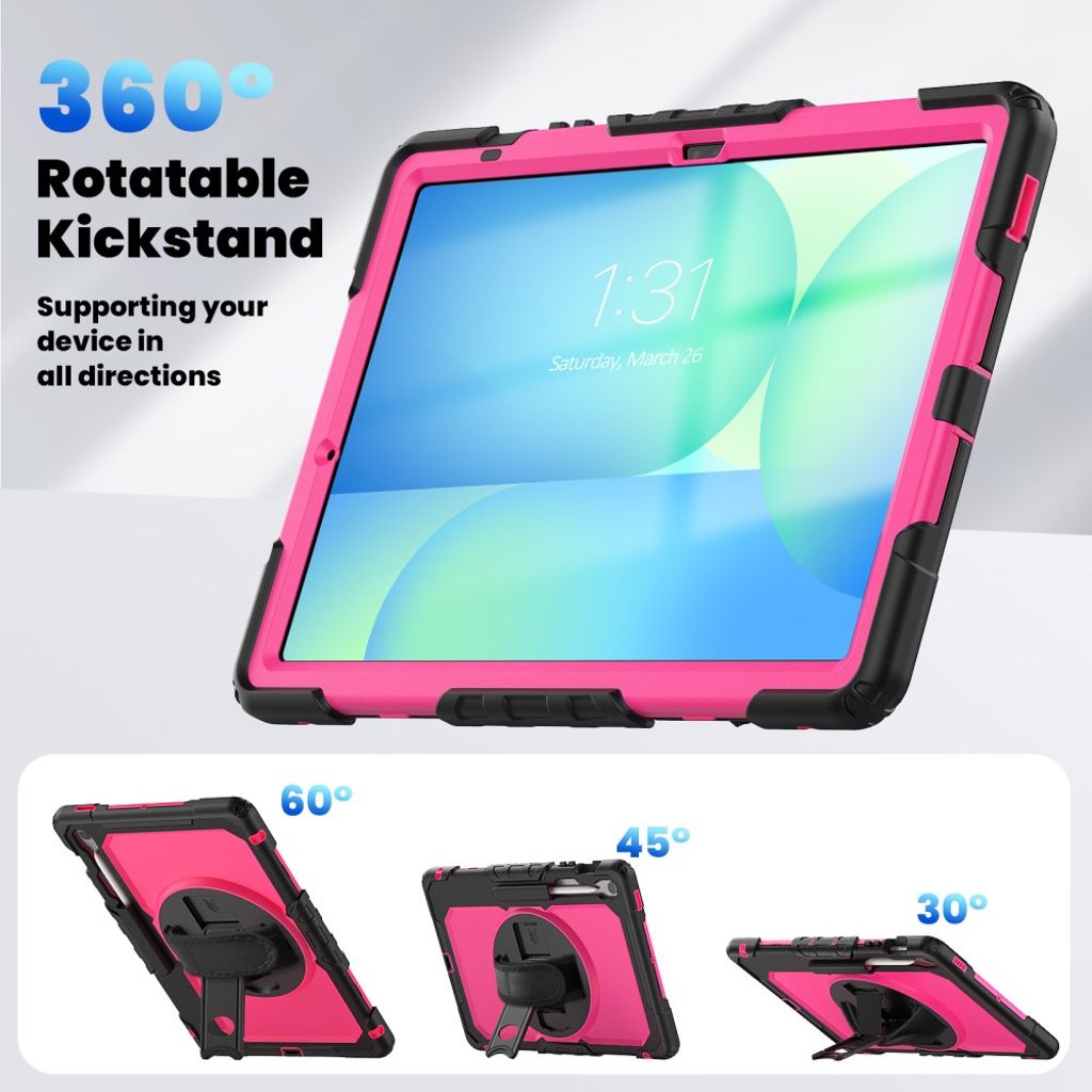 Samsung Galaxy Tab S10 FE Plus Case with Shoulder Strap - Pink
