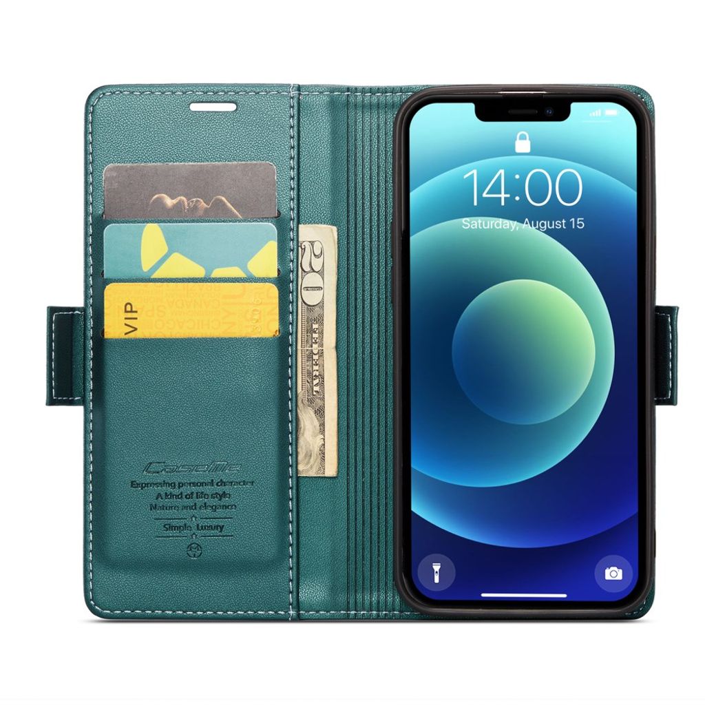 CASEME iPhone 12 / 12 Pro Etui med Kortplads - Grøn