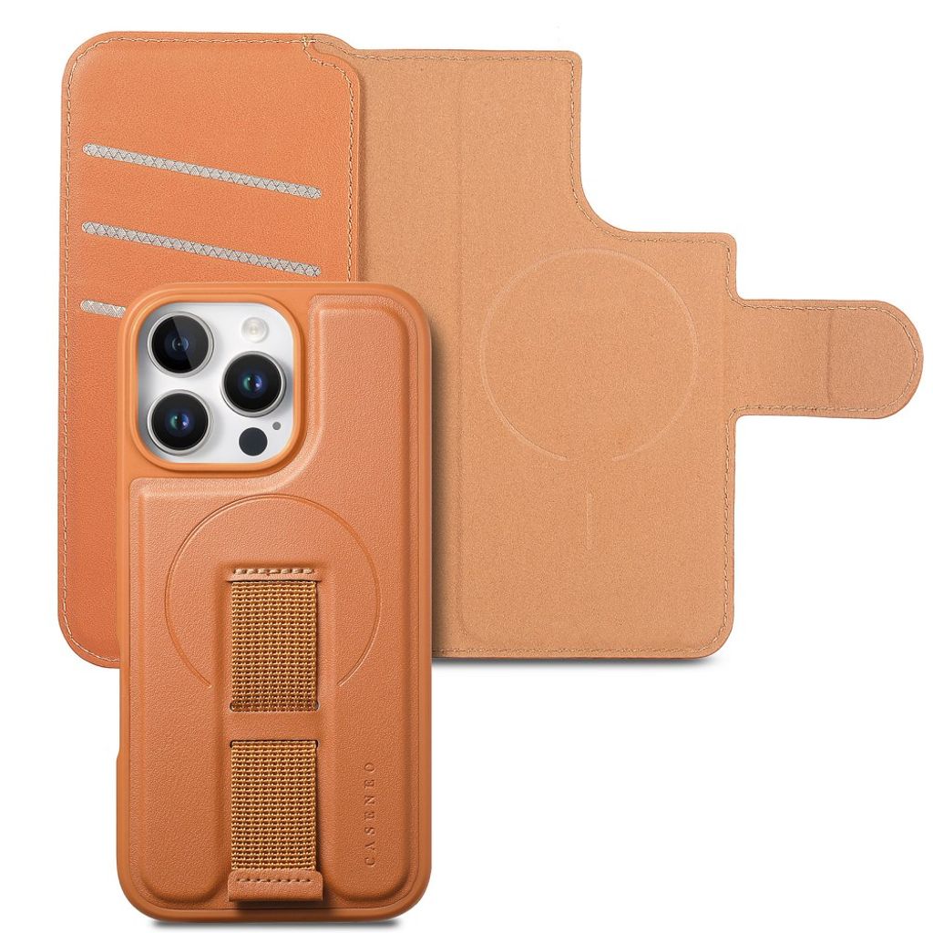 Caseneo iPhone 16 Pro Max Plånboksfodral RFID-blockerande – Brun