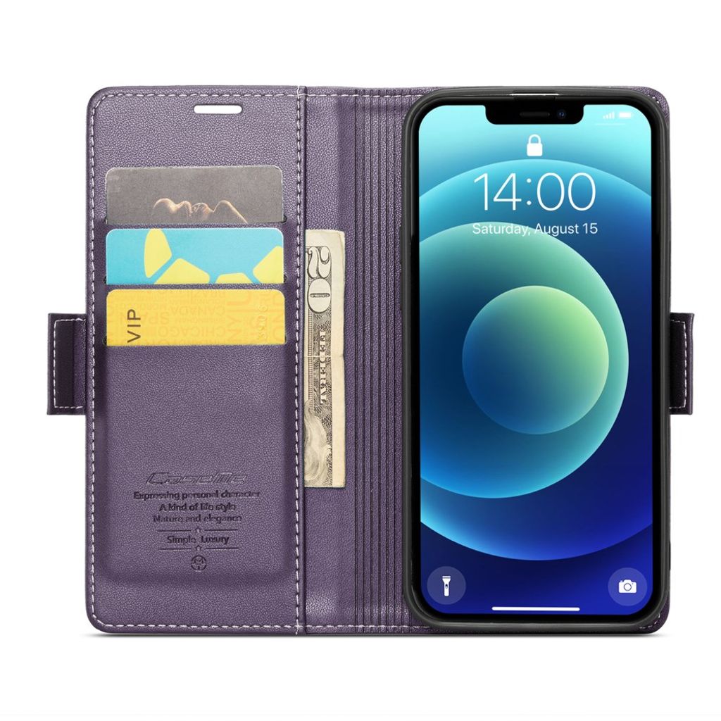 CASEME iPhone 12 / 12 Pro Etui med Kortplads - Lilla