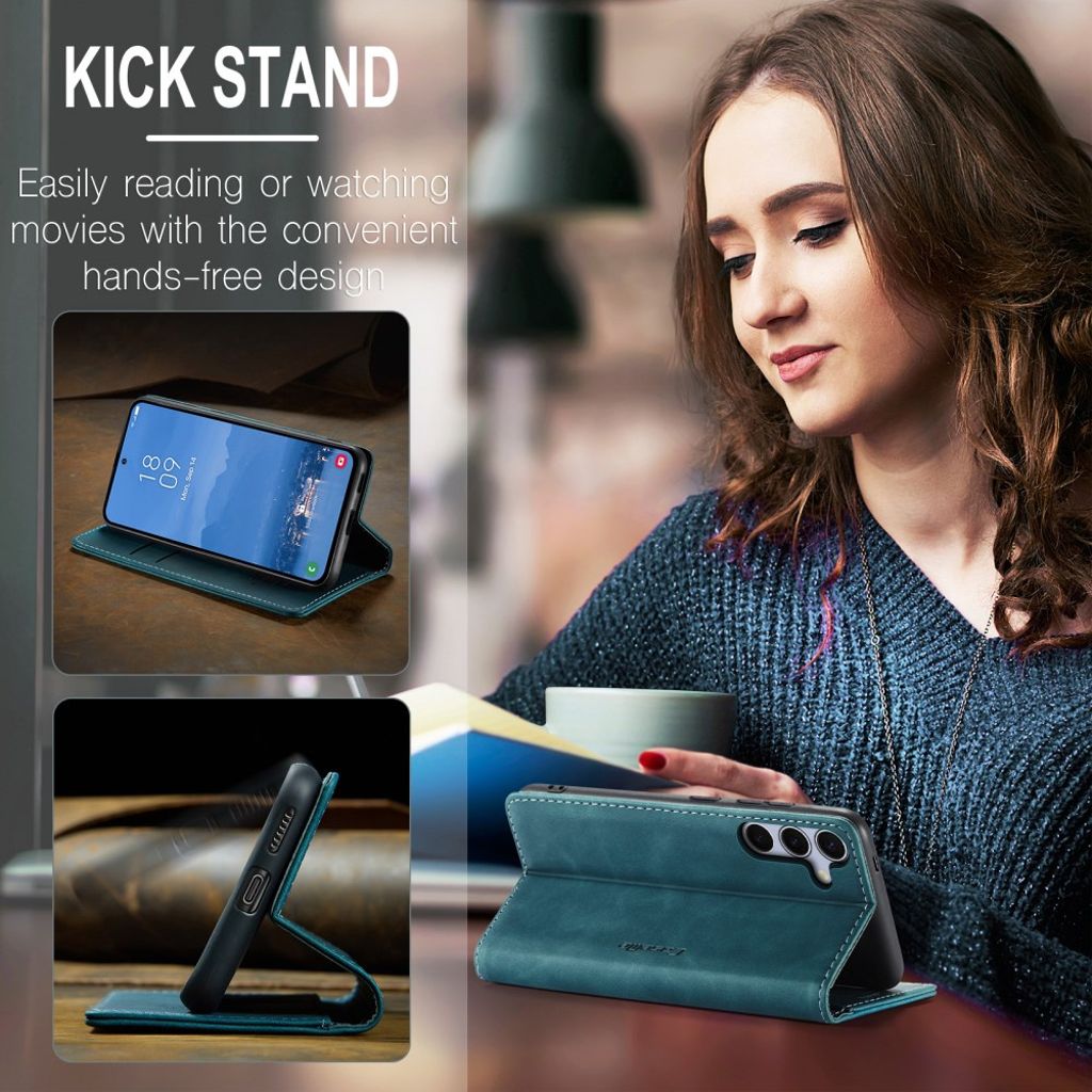 CASEME Samsung Galaxy S25 FE Plånboksfodral med Kortfack - Blå