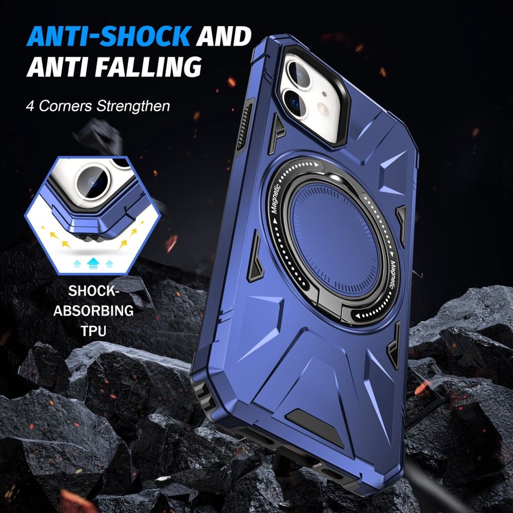 iPhone 11 Kuori Jalusta - Tummansininen