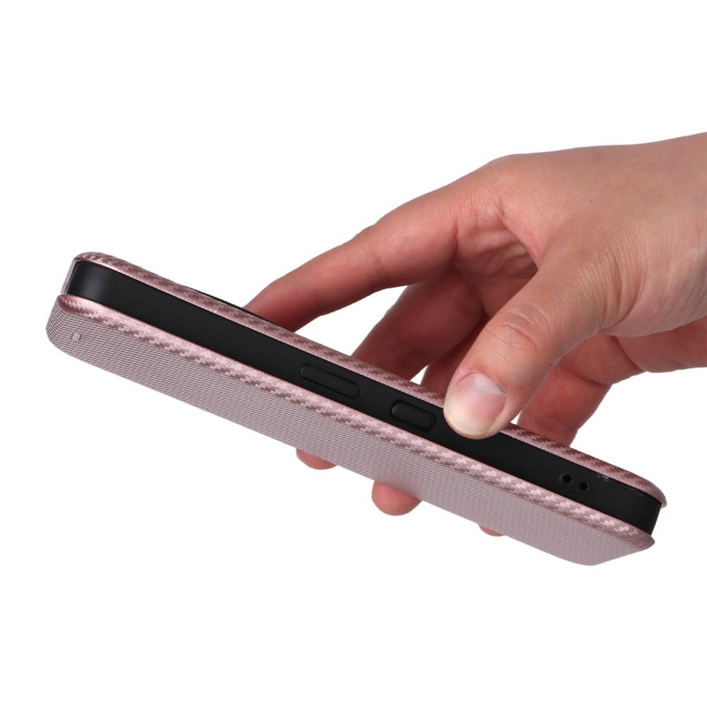 Nothing Phone (3a) Cover med PU-læder og kulfibertekstur - Rosaguld