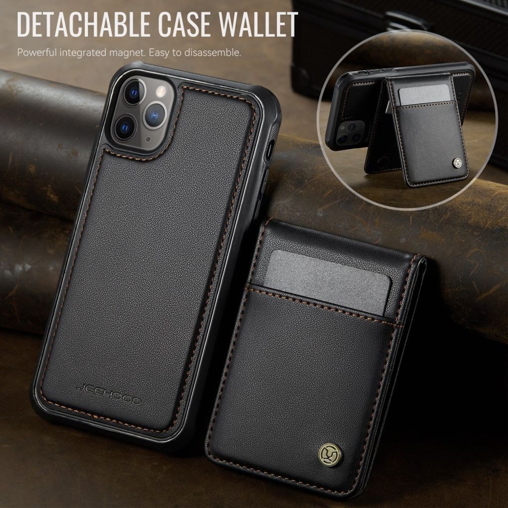 JEEHOOD iPhone 11 Pro Max Lompakkokuori MagSafe-yhteensopiva – Musta
