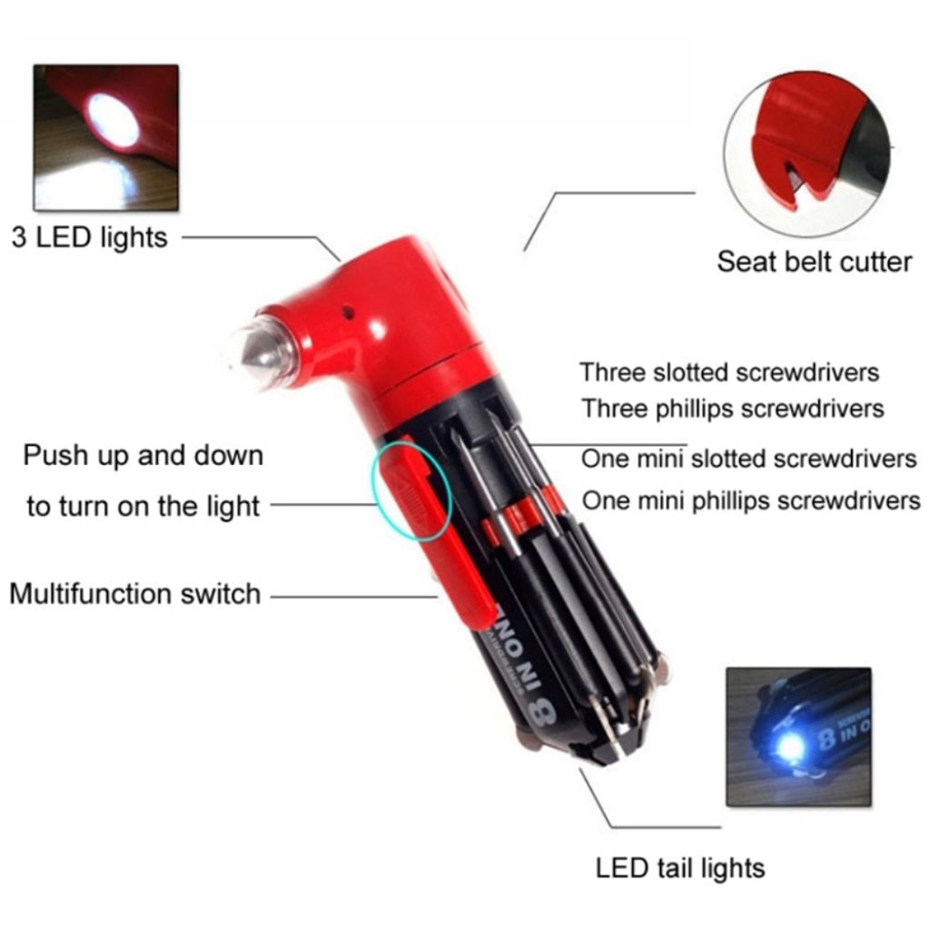 8-in-1-autovasara LED-valolla