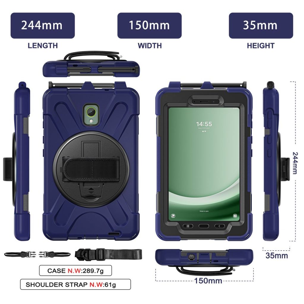 Samsung Galaxy Tab Active5/Active 3 Case Kickstand - Navy Blue
