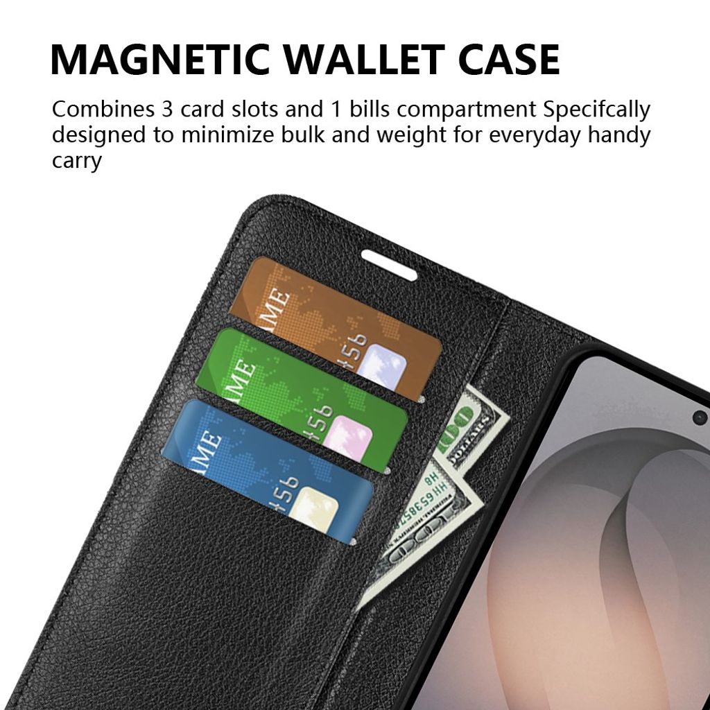 Samsung Galaxy S26 FE Lommebokdeksel med Stativ – Svart