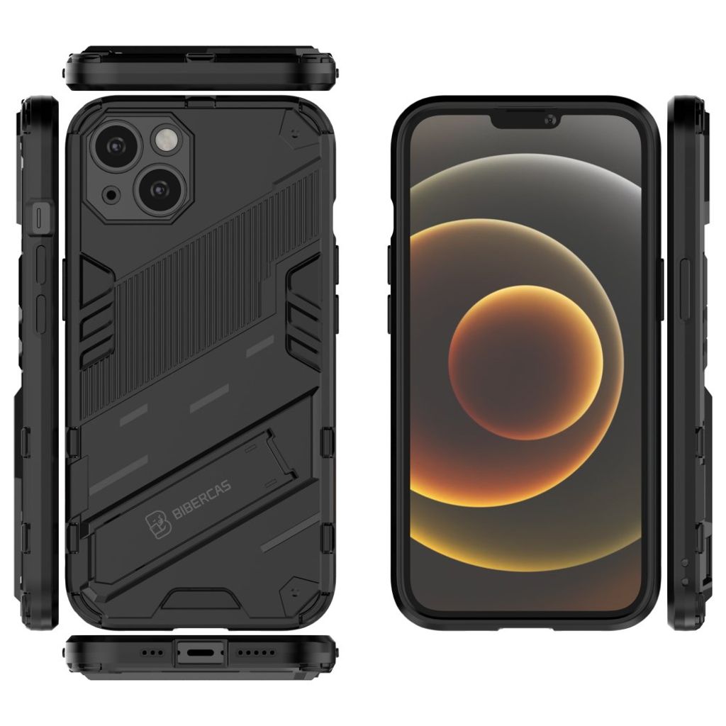 iPhone 13 Kuori Jalustalla Iskunkestävä - Musta