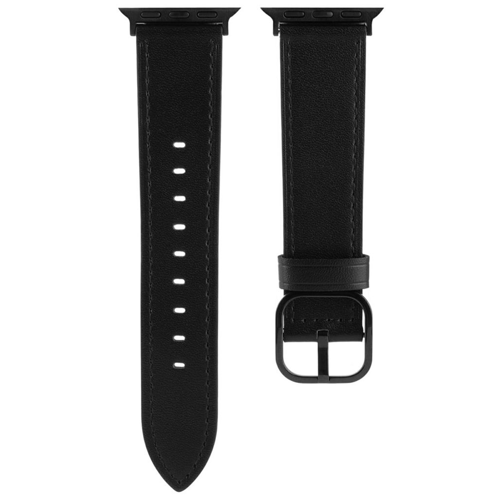 Apple Watch 42/44/46/49mm Urrem i ægte læder – Sort