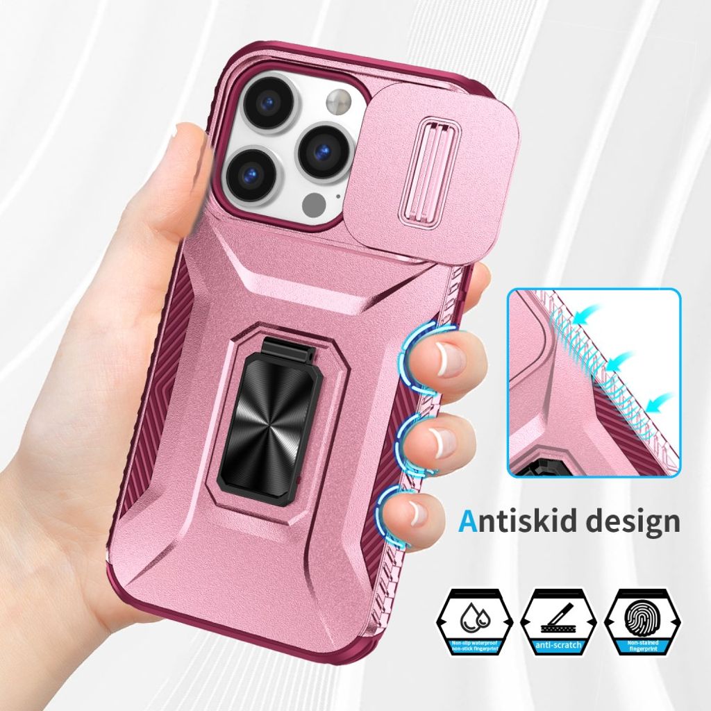 iPhone 14 Pro Skal Ringställ/Kameraskydd – Rosa