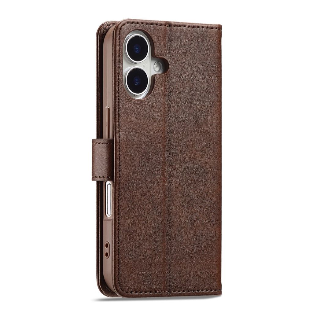 LC.IMEEKE iPhone 17 Wallet Cover with Stand - Brown