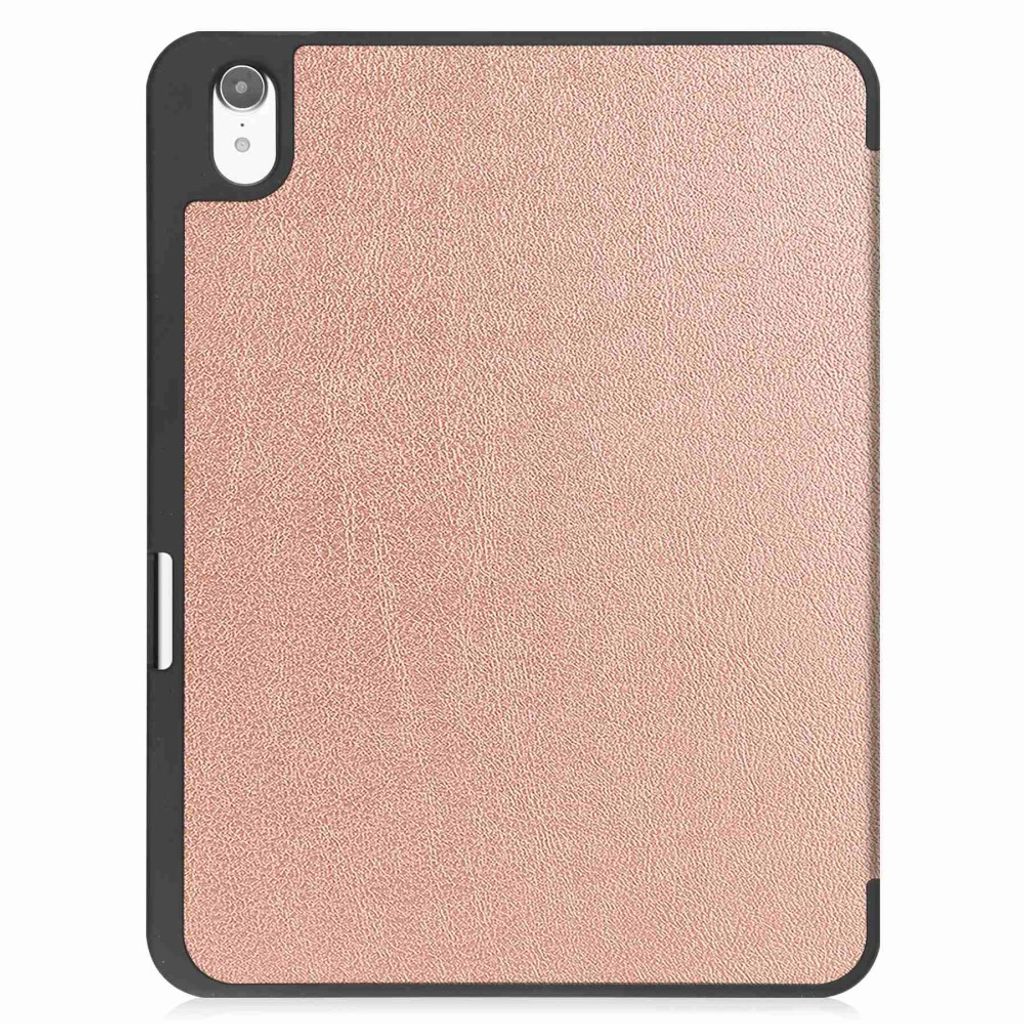 iPad A16 11" 2025/10.9" 2024 Tri-fold flip cover i PU-læder med holder til styluspen - Rose guld