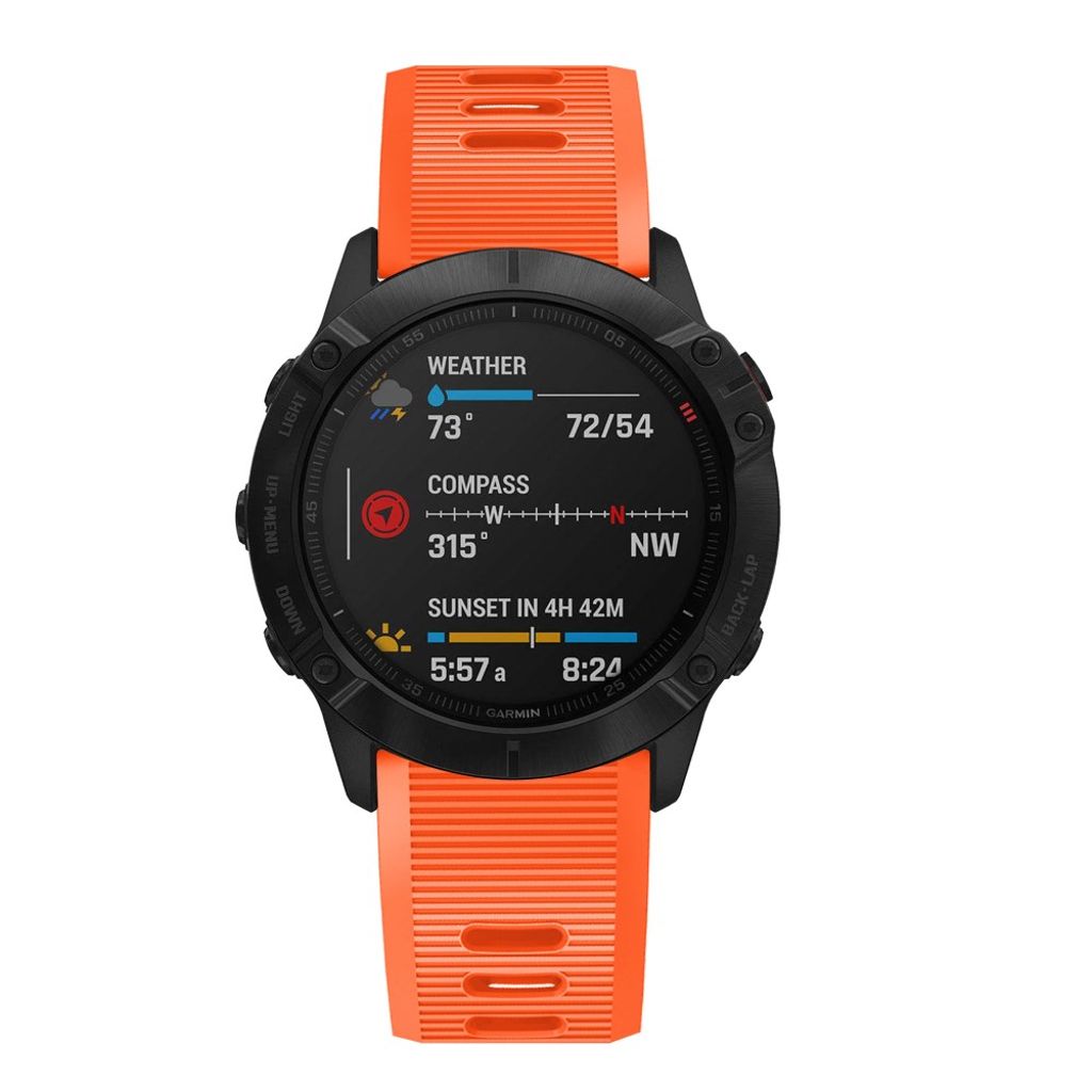 Garmin Fenix 7X/6X/5X etc. Urrem med Metalspænde - Orange