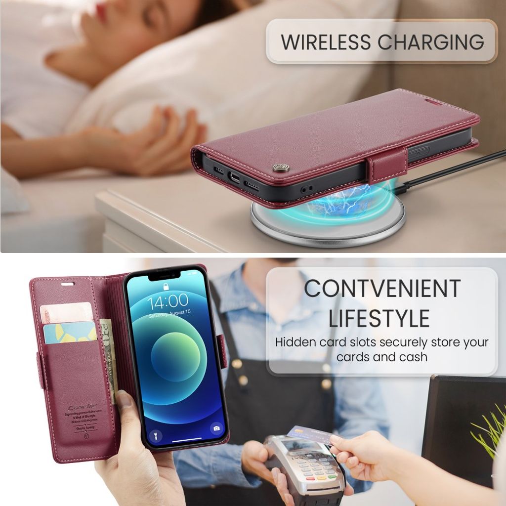 CASEME iPhone 12 Mini Wallet Cover with Stand - Red