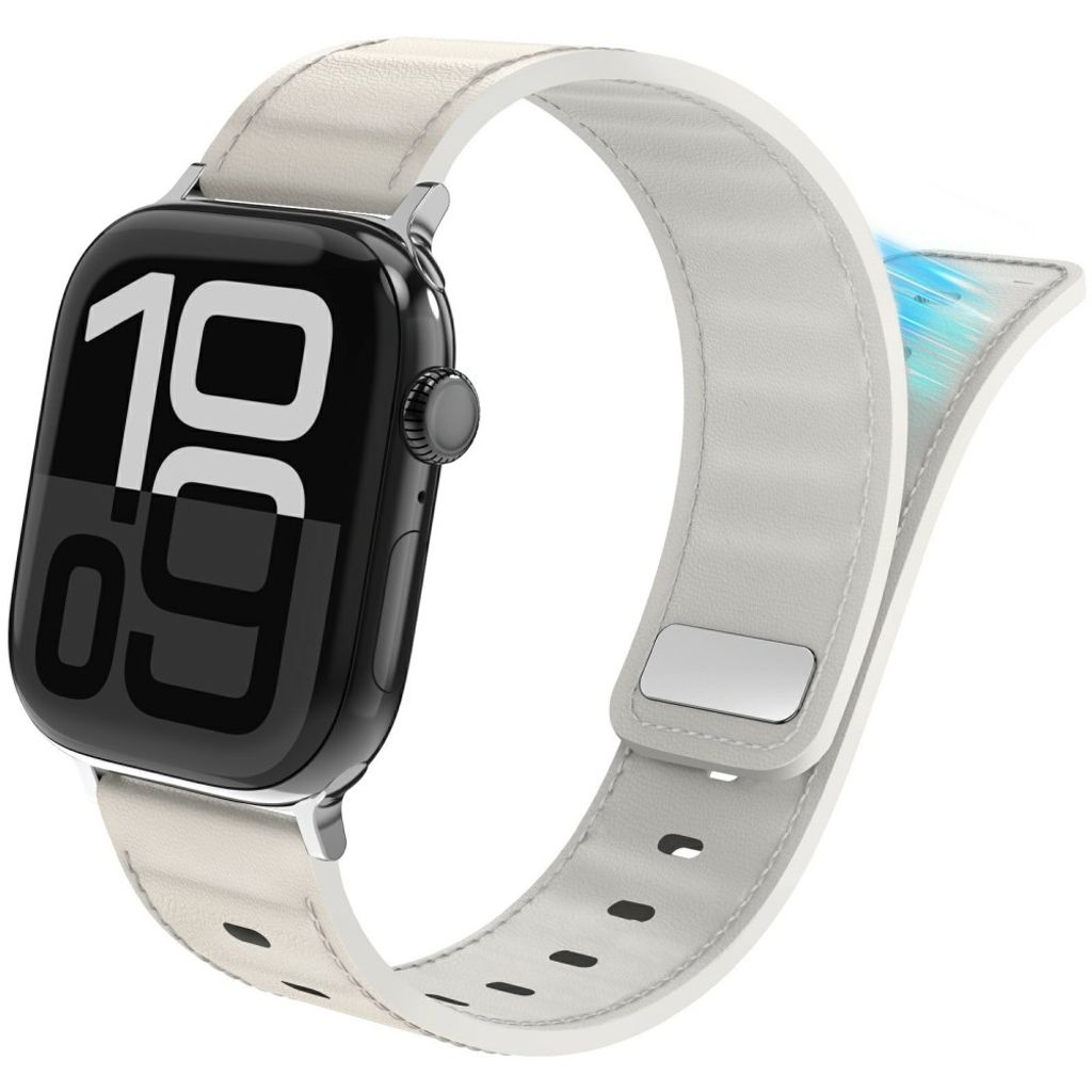 AHASTYLE BO06 Apple Watch 42/41/40/38mm Klockarmband i Läder - Beige