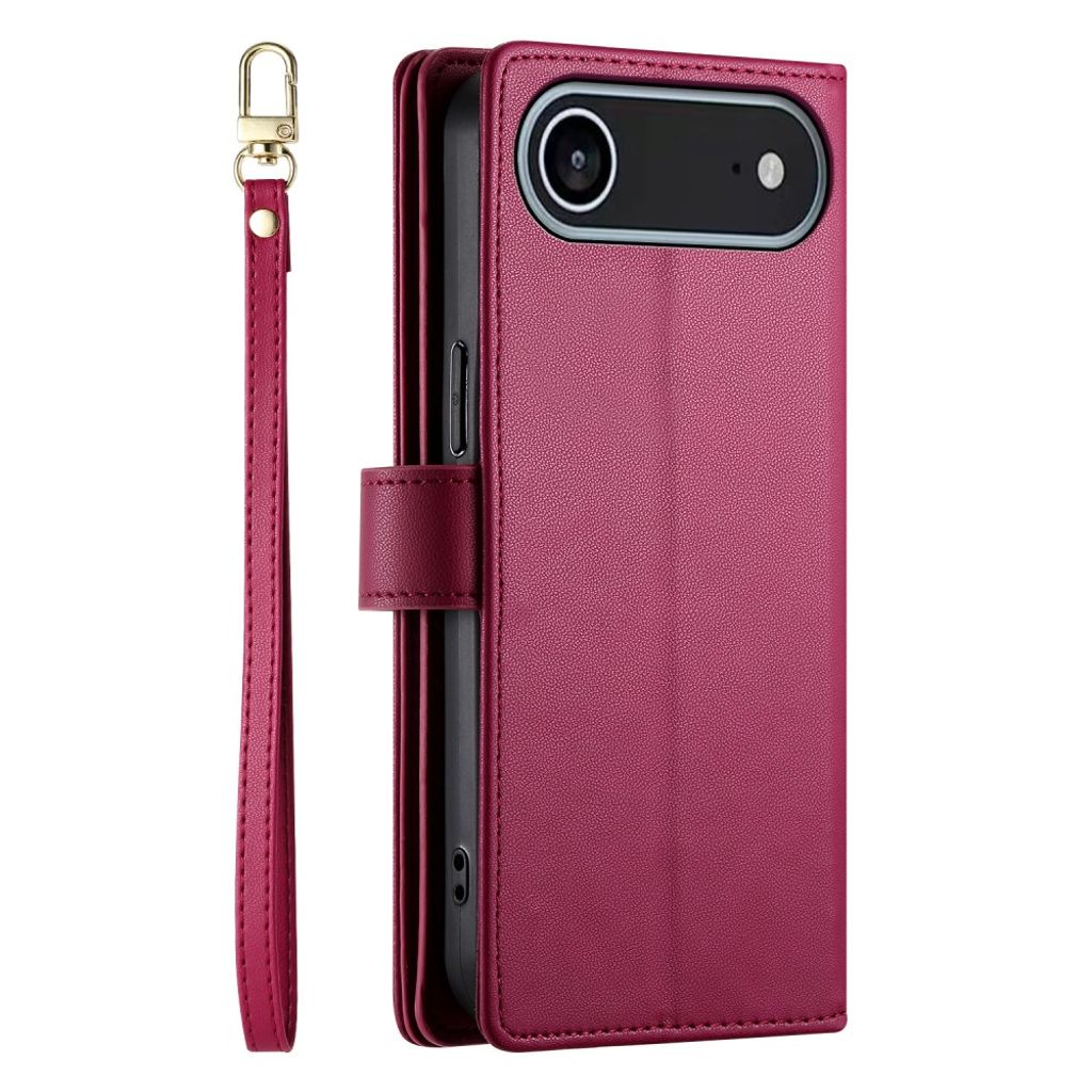 iPhone 17 Air Plånboksfodral med Bärrem - Röd